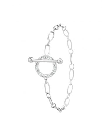 Bracelet – Acier inoxydable & cristaux – Argenté
