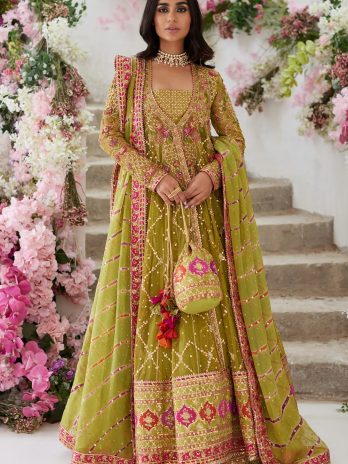 Silk Pear Green Lace Embroidered Jacket Style Lehenga